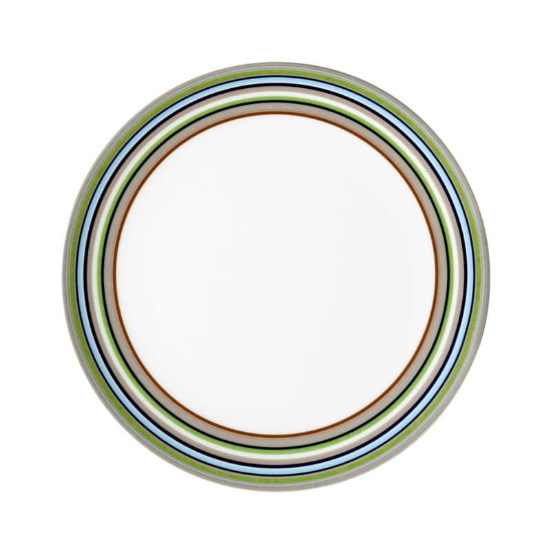Tavola - Piatti  - Piatto da dessert Origo ceramica beige Ø 20 cm - Iittala - Righe beige - Porcellana