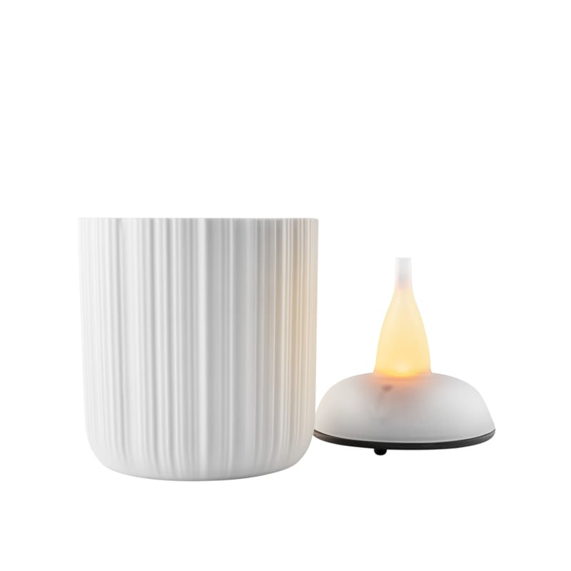 Interni - Candele, Portacandele, Lampade - Portacandela  ceramica bianco LED / H 9 cm - Eva Solo - H 9 cm / bianco - Porcellana
