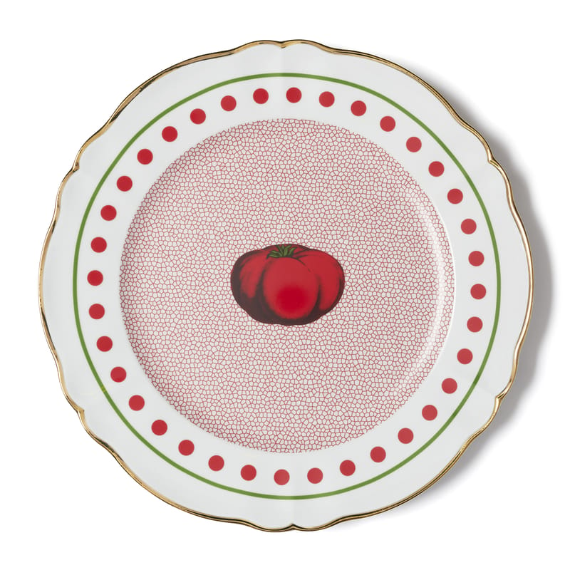 Tableware - Trays and serving dishes - Bel Paese - Pomodoro Presentation plate ceramic red / ø 32.5 cm - Bitossi Home - Pomodoro (wavy edge) - China