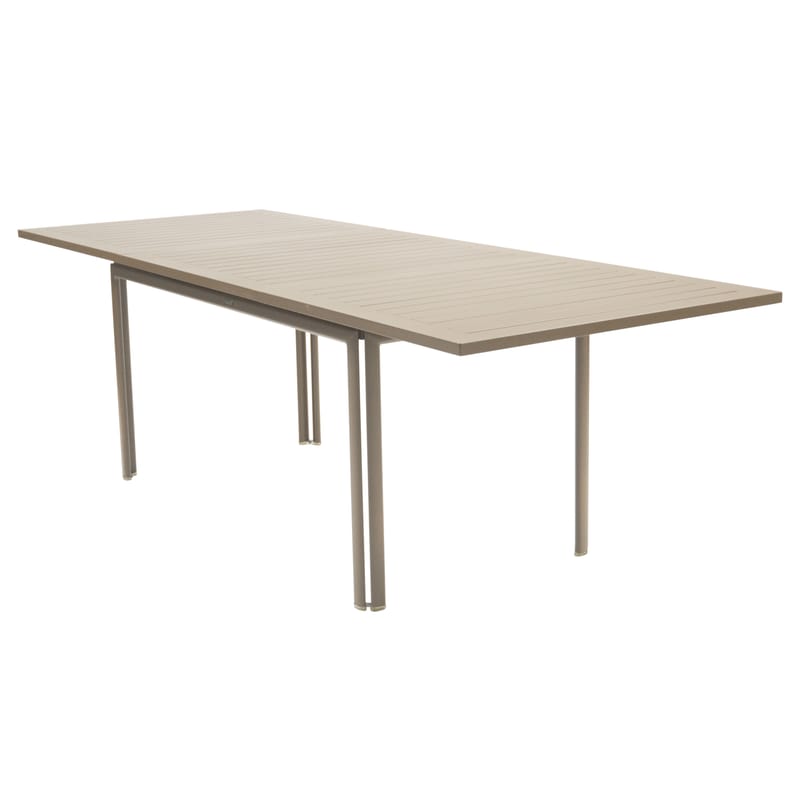 Jardin - Tables de jardin - Table à rallonge Costa métal marron beige / L 160 à 240 cm - 6 à 10 personnes - Fermob - Muscade - Aluminium laqué