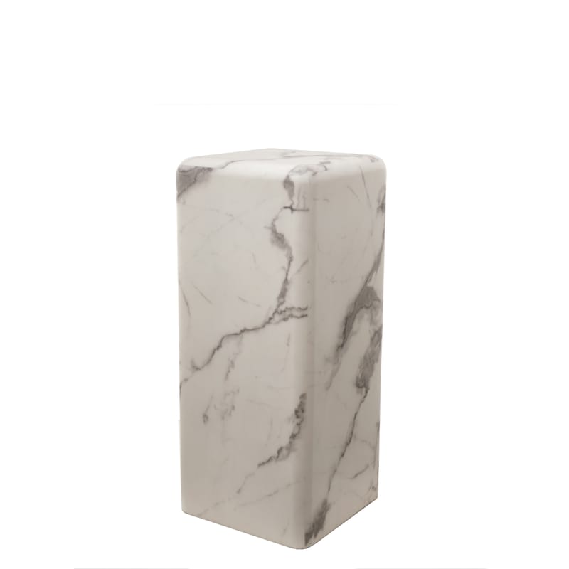 Mobilier - Tables basses - Table d\'appoint Marble look Medium matériau composite blanc / H 76 cm - Effet marbre - Pols Potten - Blanc - MDF, Résine
