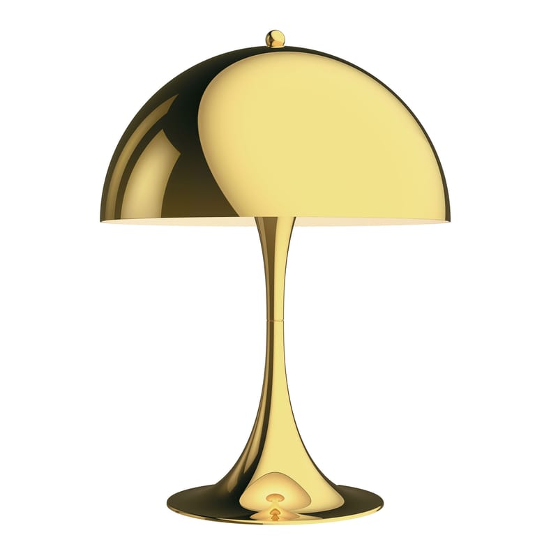 Lighting - Table Lamps - Panthella 320 Table lamp gold metal / Ø 32 x H 43.8 cm - Metal / Verner Panton, 1971 - Louis Poulsen - Brass (metal) - Aluminium, Steel
