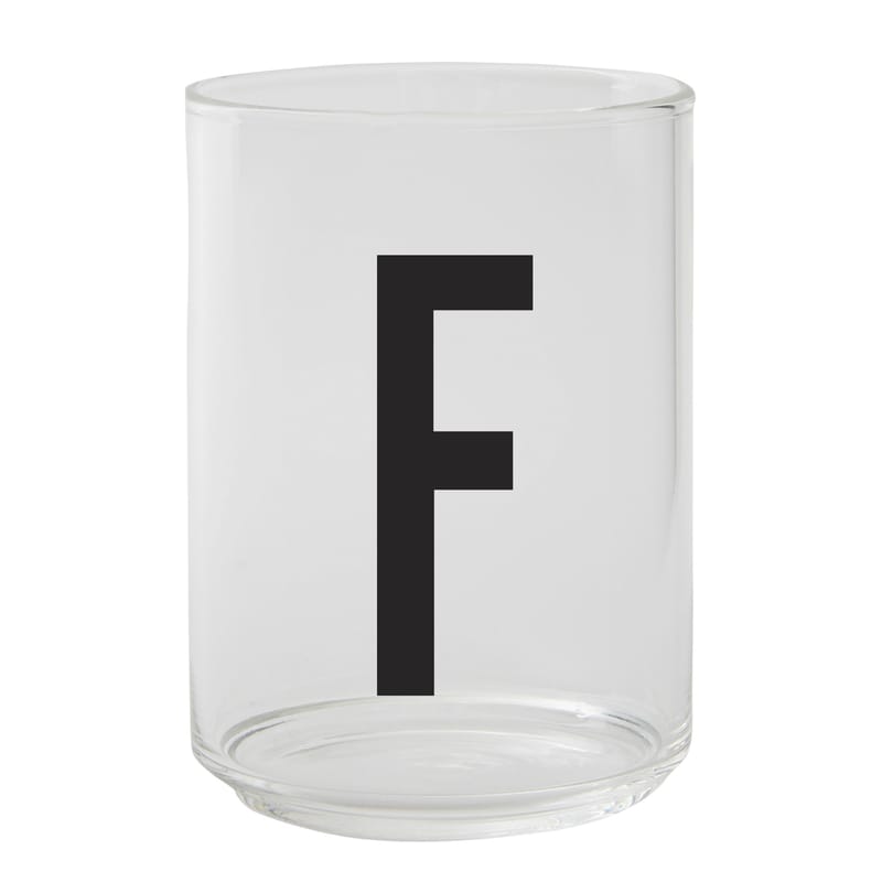 Table et cuisine - Verres  - Verre A-Z verre transparent / Verre borosilicaté - Lettre F - Design Letters - Transparent / Lettre F - Verre borosilicaté
