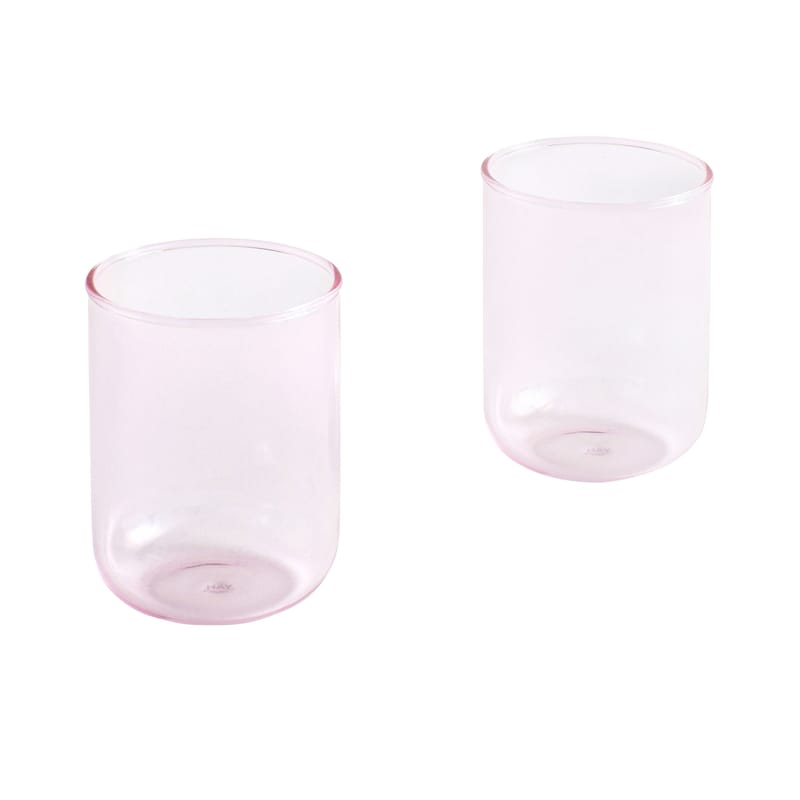 Table et cuisine - Verres  - Verre Tint Large verre rose / Set de 2 - H 9 cm / 300 ml - Hay - Rose - Verre borosilicaté