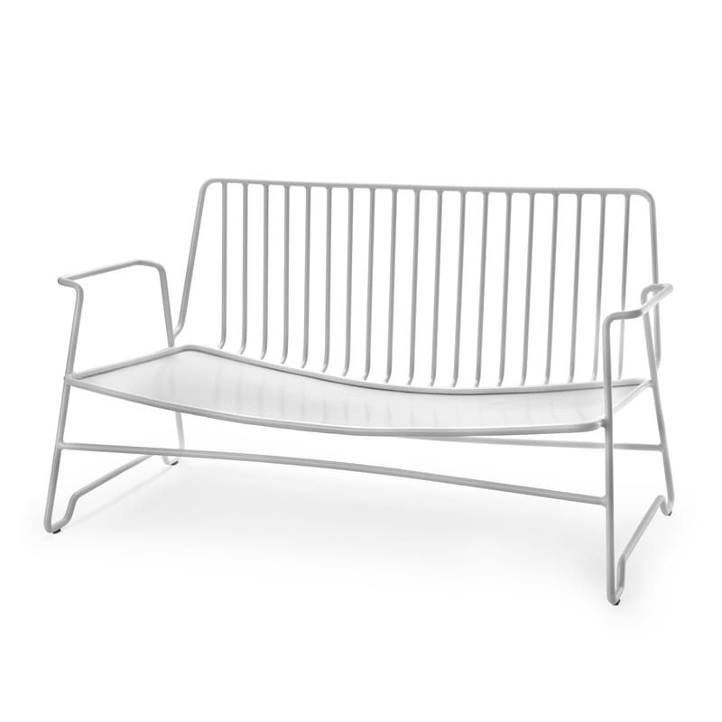 Outdoor - Garden sofas - Fish & Fish 2-seater outdoor sofa metal white / L 131 cm - NO cushion - Serax - Sofa / White - Thermolacquered aluminium