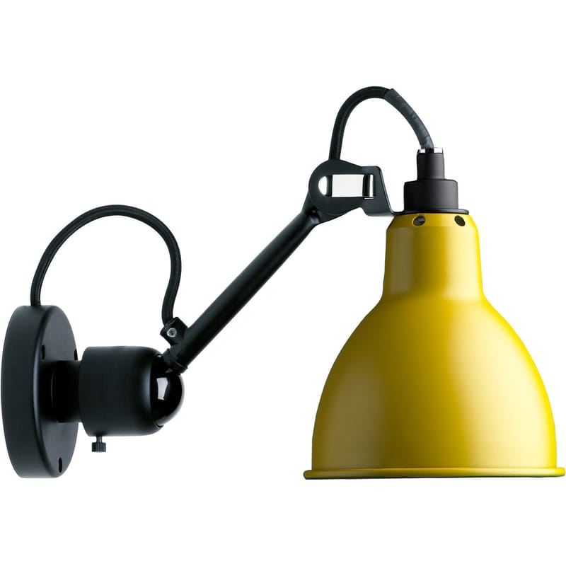 Luminaire - Appliques - Applique N°304 SW métal jaune / Lampe Gras - DCW éditions - Noir mat - Jaune mat - Acier