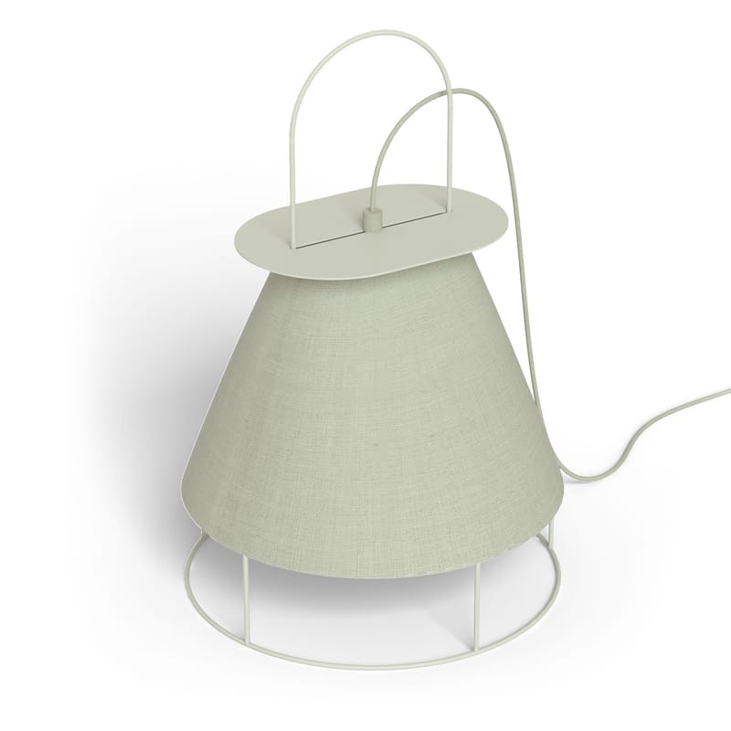 Luminaire - Lampes de table - Baladeuse Claude métal tissu gris / à poser ou suspendre - Hartô - Gris Galet - Métal laqué, Tissu polyester