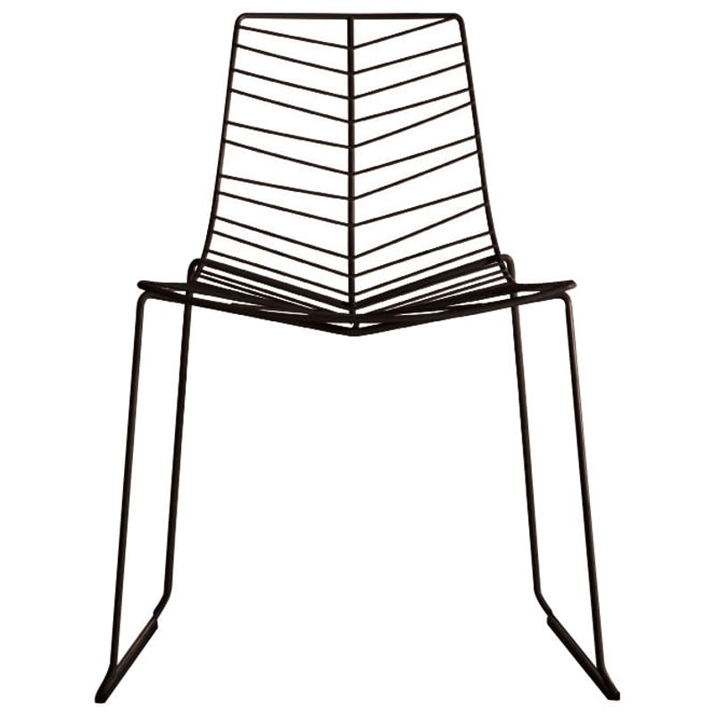 Mobilier - Chaises, fauteuils de salle à manger - Chaise empilable Leaf métal marron - Arper - Moka - Acier laqué
