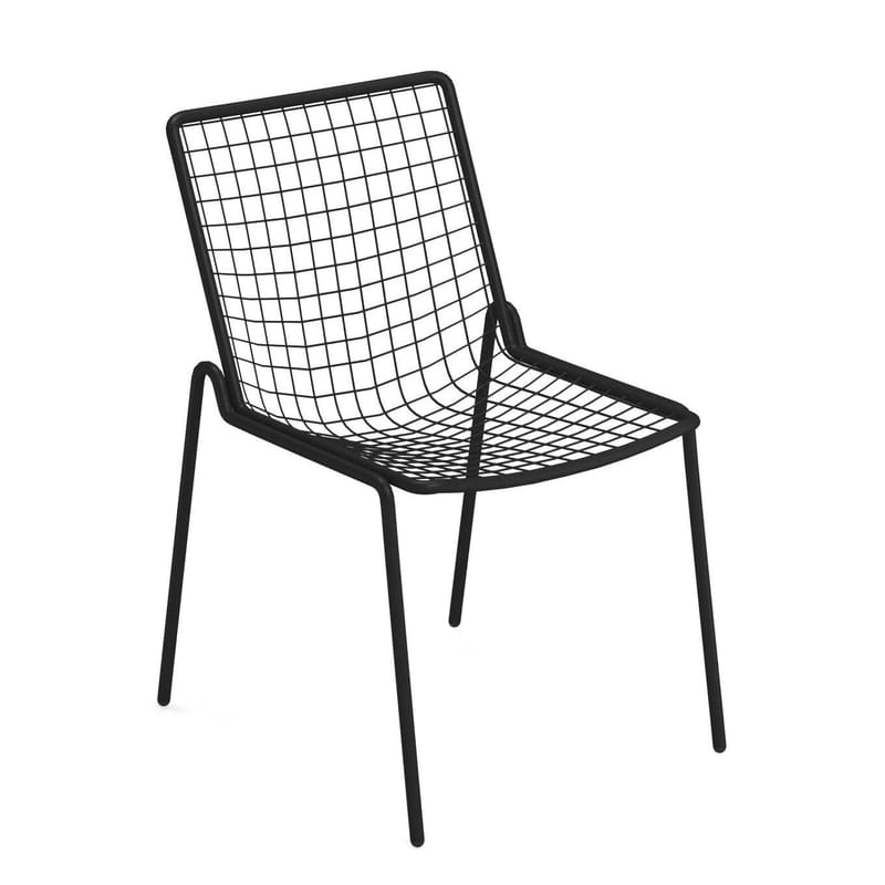 Mobilier - Chaises, fauteuils de salle à manger - Chaise empilable Rio R50 métal noir / Réédition 1960 - Emu - Noir - Acier