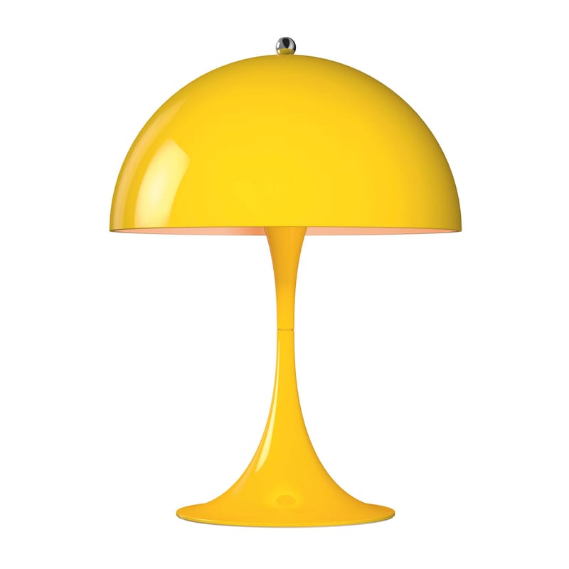 Décoration - Pour les enfants - Lampe de table Panthella 250 métal jaune / LED - Ø 25 x H 33,5 cm / Verner Panton, 1971 - Louis Poulsen - Jaune (métal) - Acier, Aluminium