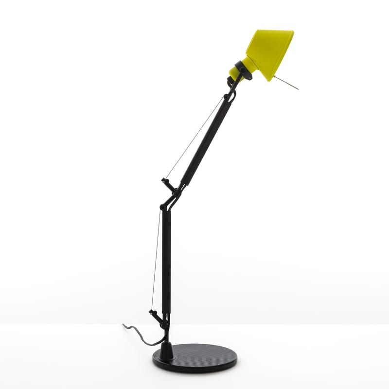 Luminaire - Lampes de table - Lampe de table Tolomeo Micro Bicolor métal jaune / 1987 - Artemide - Jaune / Noir - Acier, Aluminium