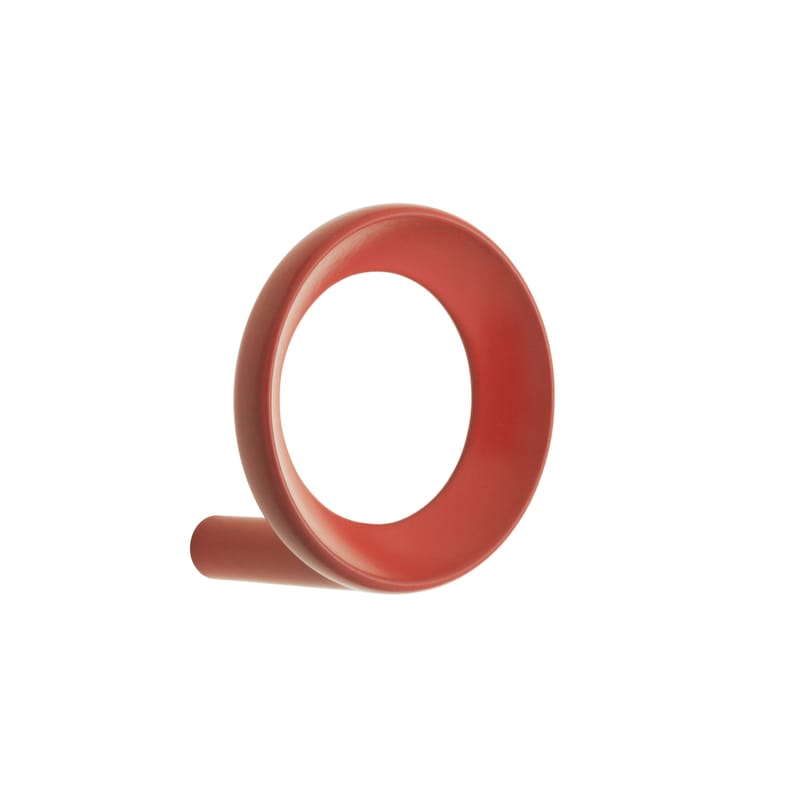 Mobilier - Portemanteaux, patères & portants - Patère Loop Small métal rouge / Ø 4,4 cm - Normann Copenhagen - Rouge - Zinc