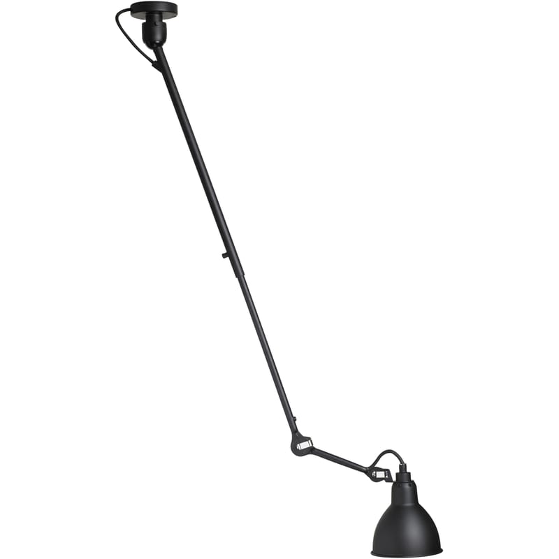 Lighting - Pendant Lighting - N°302 Pendant - Ceiling lamp with telescopic arm by DCW éditions - Lampes Gras - Mat black - Steel
