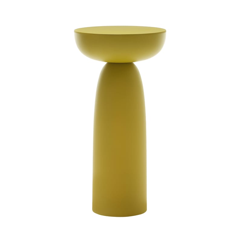 Mobilier - Tables basses - Table d\'appoint Olo Colours - Bois laqué bois jaune / Ø 30 x H 61 cm - Mogg - Jaune Curry (bois laqué) - Bois massif laqué