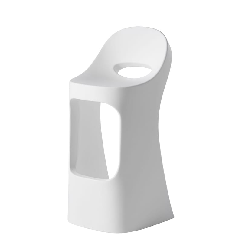 Mobilier - Tabourets de bar - Tabouret de bar Amélie Sit up plastique blanc / H 70 cm - Slide - Blanc - polyéthène recyclable