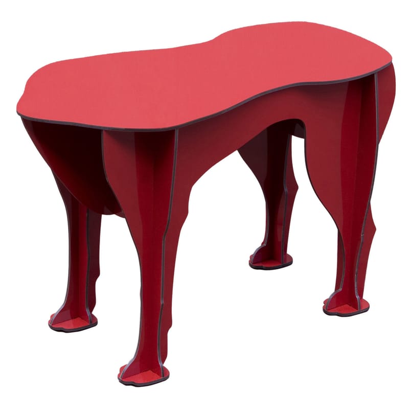 Mobilier - Tables basses - Tabouret Sultan / Table d\'appoint - L 52 x H 34 cm - Ibride - Rouge brillant - Stratifié compact