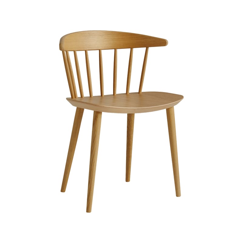Mobilier - Chaises, fauteuils de salle à manger - Chaise J104 bois naturel / Réédition années 60 - Hay - Chêne huilé - Chêne massif, Placage de chêne