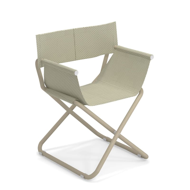 Mobilier - Chaises, fauteuils de salle à manger - Fauteuil pliant Snooze Directeur tissu beige - Emu - Beige / Structure taupe - Acier verni, Tissu technique