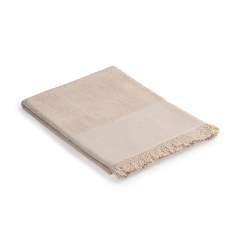 Décoration - Textile - Fouta  tissu beige /  Serviette de bain - 93x 165 cm - Coton - Au Printemps Paris - Beige - Coton