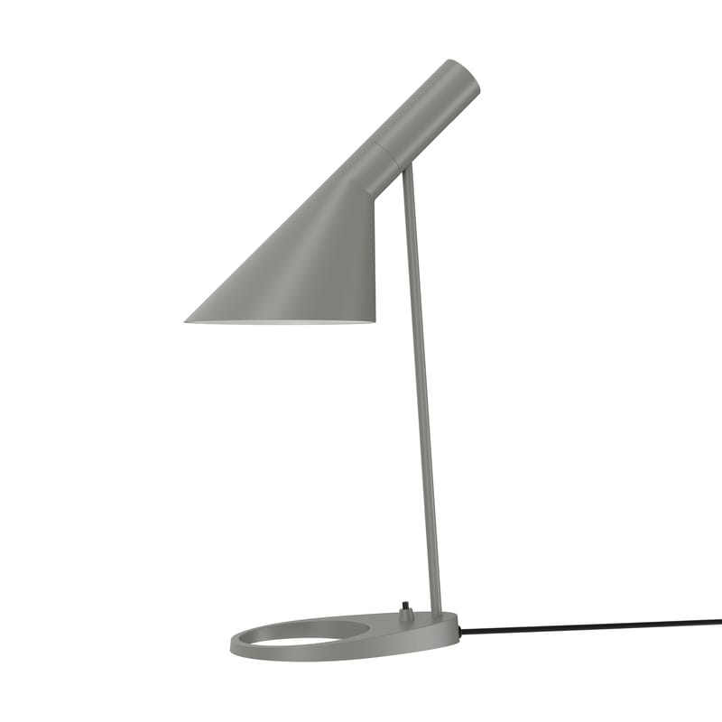 Luminaire - Lampes de table - Lampe de table AJ métal gris / H 56 cm - Orientable / Arne Jacobsen, 1957 - Louis Poulsen - Gris chaud - Acier, Fonte
