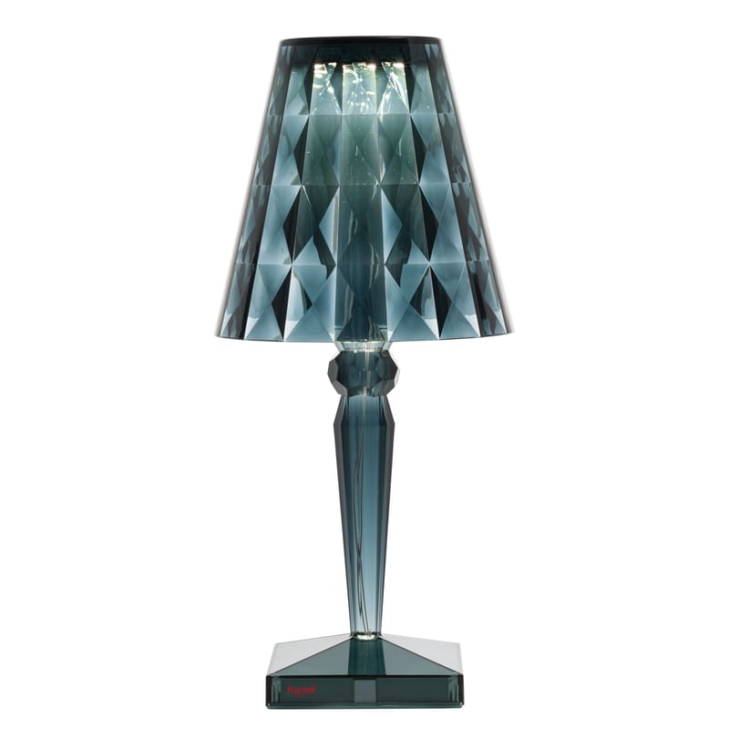 Luminaire - Lampes de table - Lampe de table Big Battery LED plastique bleu / H 37 cm - Sur secteur - Kartell - Bleu clair - PMMA