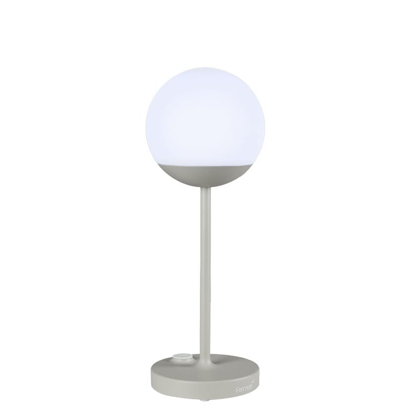 Luminaire - Luminaires d\'extérieur - Lampe extérieur sans fil rechargeable Mooon! LED métal plastique gris / H 41 cm - USB - Fermob - Gris argile - Aluminium, Polyéthylène