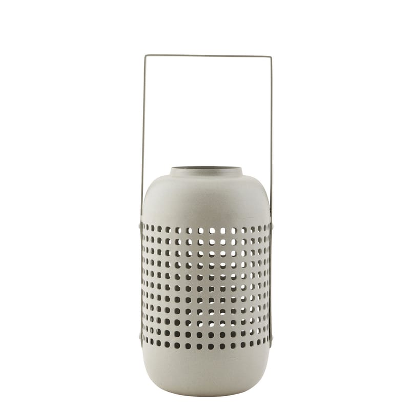 Décoration - Bougeoirs, photophores - Lanterne Panel métal gris / H 20 cm - House Doctor - Gris - Fer