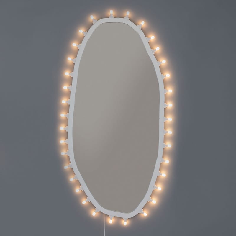 Luminaire - Appliques - Miroir lumineux Luminaire Large verre blanc / 72 x 150 cm - Ampoules incluses - Seletti - Large / Blanc - MDF peint, Verre