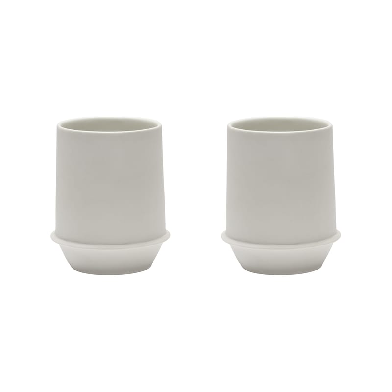 Table et cuisine - Tasses et mugs - Mug Dune céramique blanc / By Kelly Wearstle - Set de 2 - Ø 9 x H 11,5 cm - Serax - Blanc Albâtre - Porcelaine