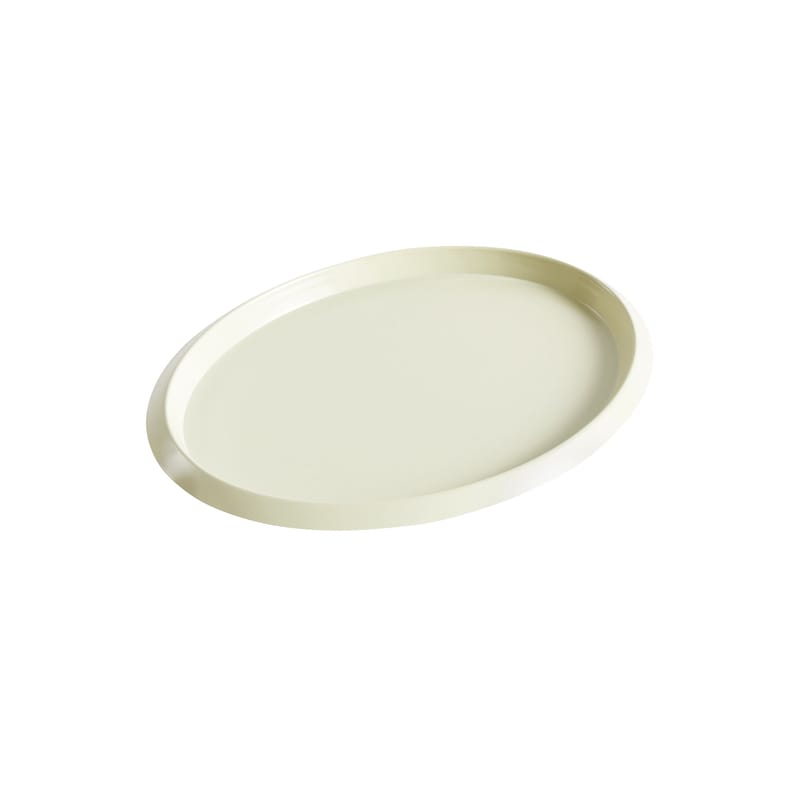Table et cuisine - Plateaux et plats de service - Plateau Ellipse Small métal jaune / 23 x 18 cm - Métal - Hay - Jaune pâle - Acier peint