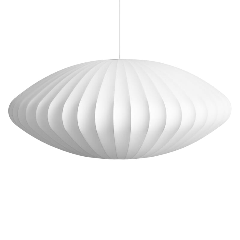 Luminaire - Suspensions - Suspension Bubble Saucer tissu blanc / XL - Motifs verticaux - Hay - Ø 127 cm / Blanc cassé -  Toile polymère, Acier