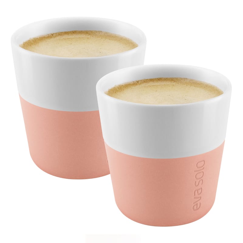 Table et cuisine - Tasses et mugs - Tasse à espresso  céramique rose / Set de 2 - 80 ml - Eva Solo - Cantaloupe - Porcelaine, Silicone