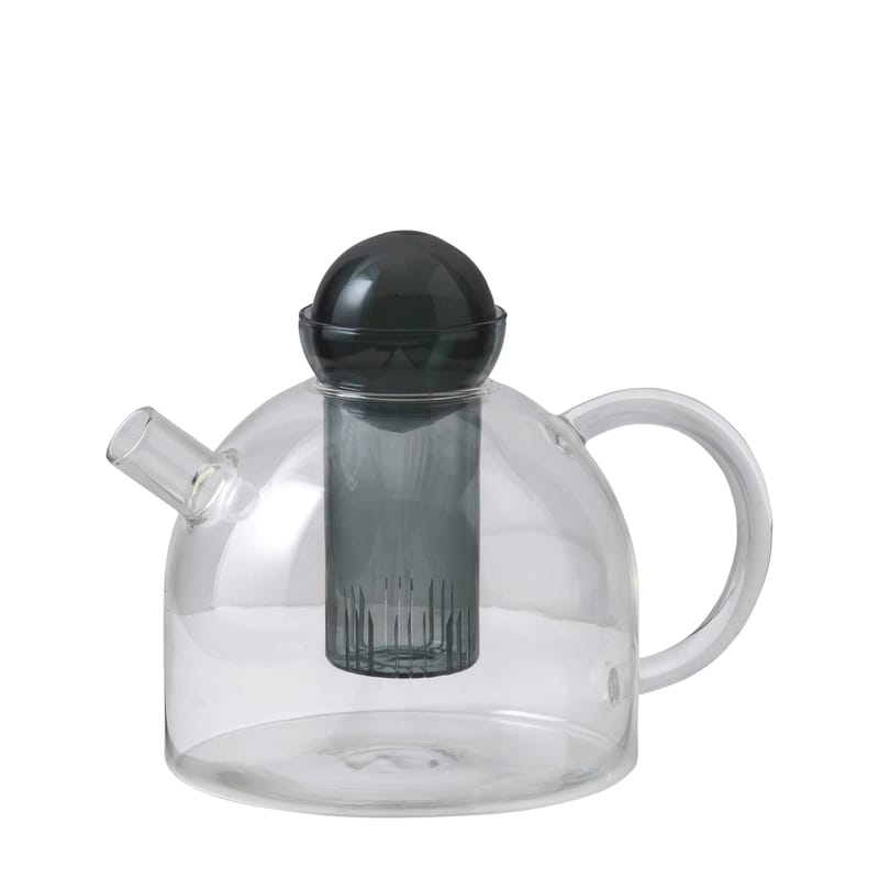 Tableware - Kettles & Teapots - Still Teapot glass black transparent / 1,25 L - Verre soufflé bouche - Ferm Living - Transparent / Noir - Mouth blown glass