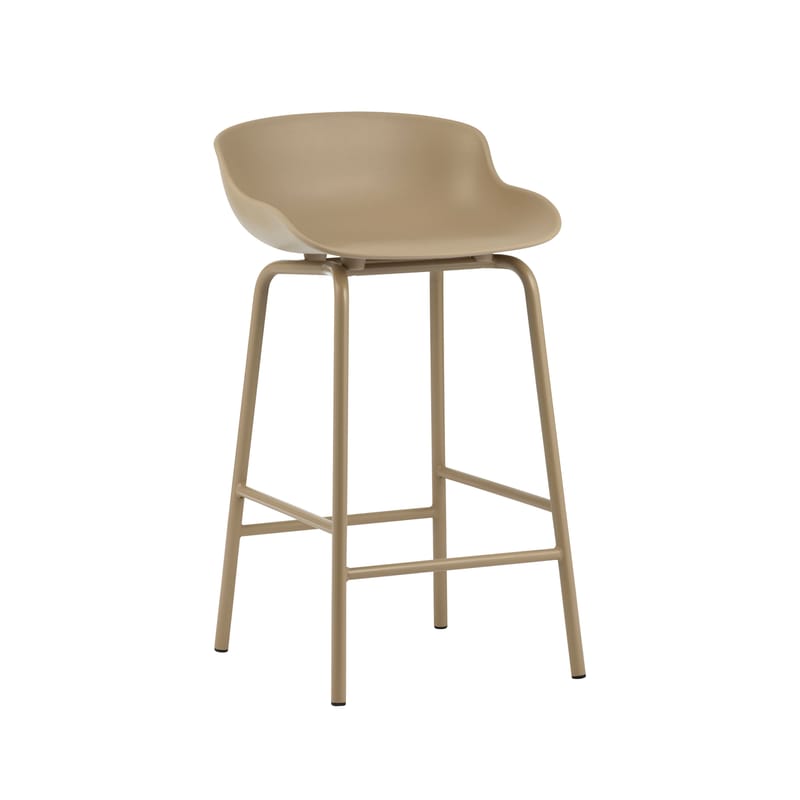 Furniture - Bar Stools - Hyg High stool plastic material beige / H 65 cm - Polypropylene - Normann Copenhagen - Sand - Polypropylene, Steel