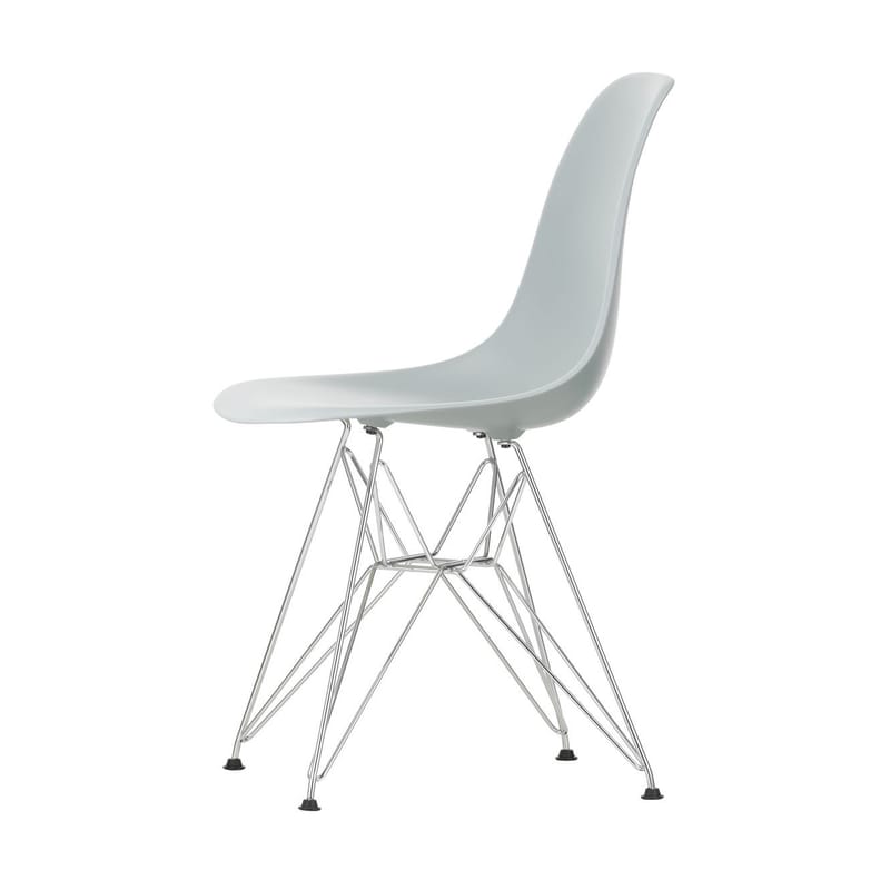 Mobilier - Chaises, fauteuils de salle à manger - Chaise DSR - Eames Plastic Side Chair plastique gris / (1950) - Pieds chromés - Vitra - Gris clair / Pieds chromés - Acier chromé, Polypropylène