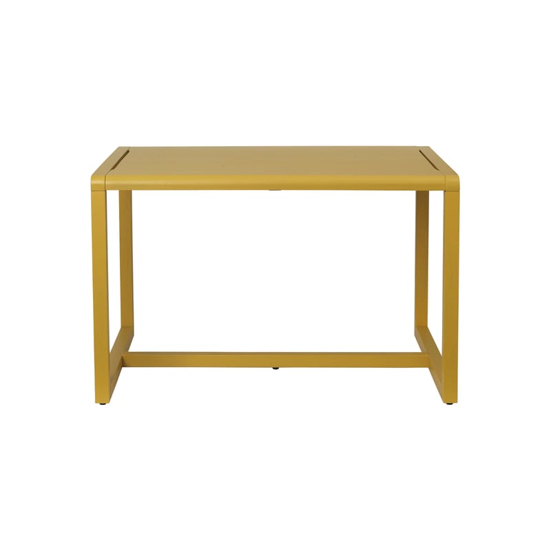Mobilier - Mobilier Kids - Table enfant Little Architect bois jaune / 4 places - 76 x 55 cm - Ferm Living - Jaune - Contreplaqué de frêne, Frêne massif