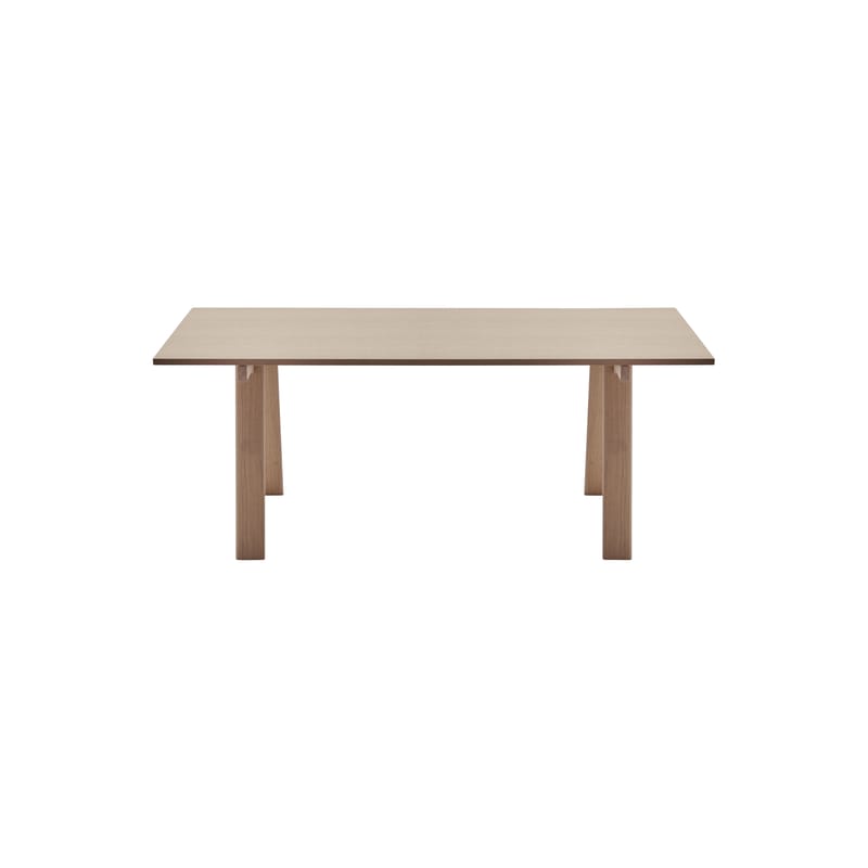 Mobilier - Tables - Table rectangulaire Ambrosiano bois naturel / Chêne - 190 x 90 cm - 4 à 6 personnes - Zanotta - Chêne / Pied chêne - Chêne rouvre massif, Particules de bois plaqué rouvre