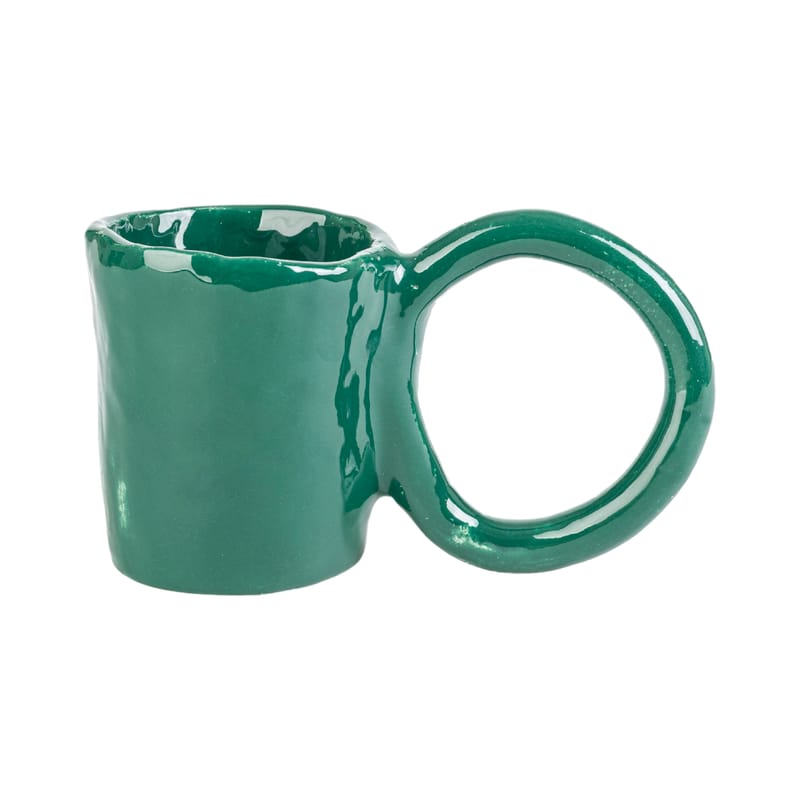 Table et cuisine - Tasses et mugs - Tasse Donut Large céramique vert / Edition limitée - Fait main - PIA CHEVALIER - Vert sapin - Faïence émaillée