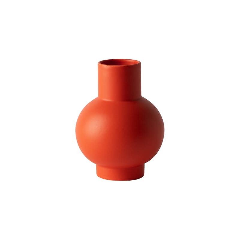 Décoration - Vases - Vase Strøm Small céramique orange / H 16 cm - Fait main / Nicholai Wiig-Hansen, 2016 - raawii - Corail Strong - Céramique émaillé