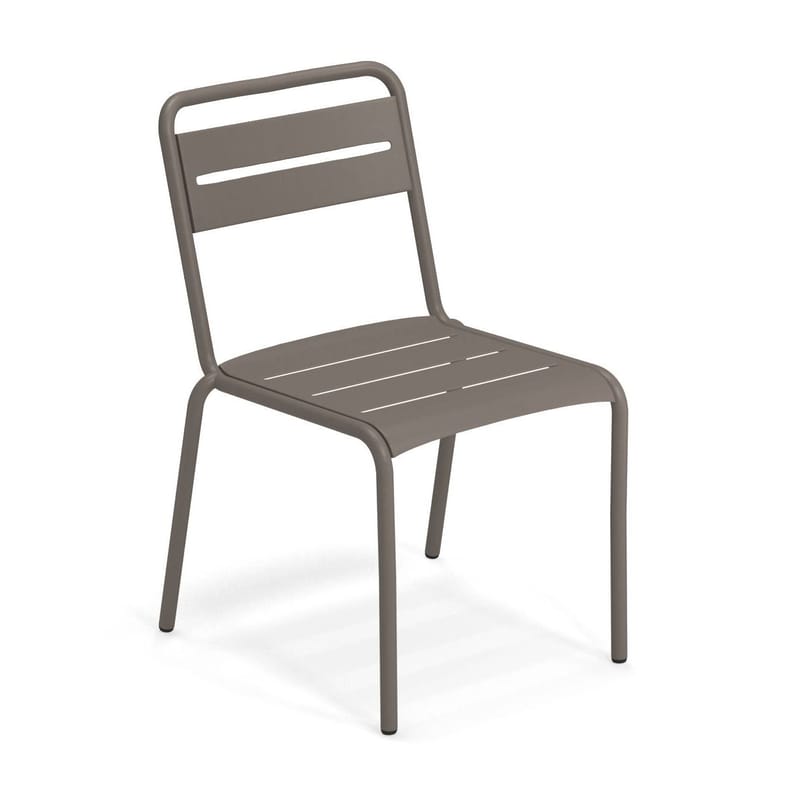 Mobilier - Chaises, fauteuils de salle à manger - Chaise empilable Star métal beige / Aluminium - Emu - Sable - Aluminium