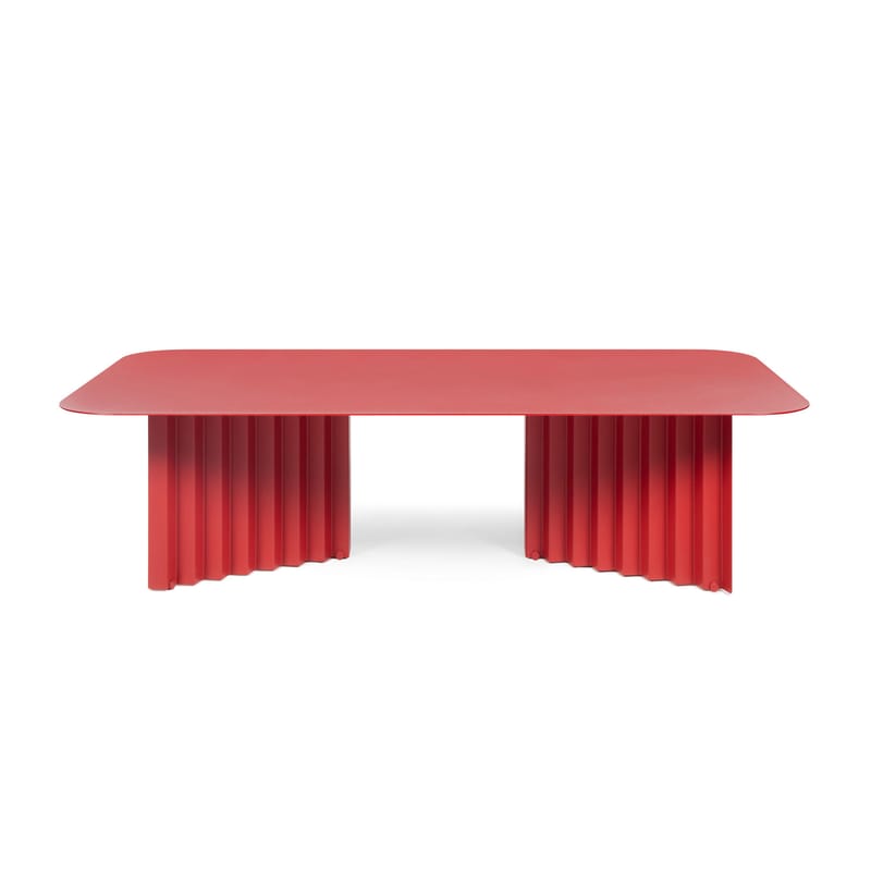Möbel - Couchtische - Couchtisch Plec Large metall rot / Stahl - 115 x 60 x H 30 cm - RS BARCELONA - Terrakotta - Stahl