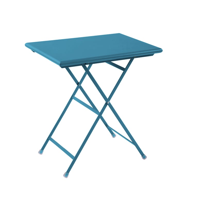 Outdoor - Garden Tables - Arc en Ciel Folding table  - 70 x 50 cm by Emu - Blue - Varnished steel