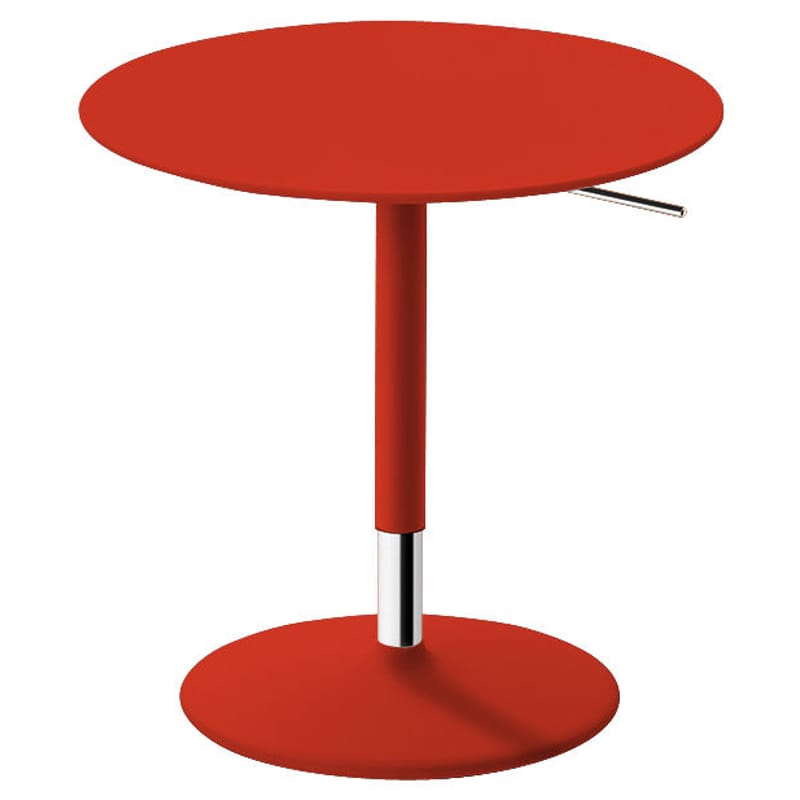 Mobilier - Tables basses - Table à hauteur réglable Pix bois rouge / Ø 50 cm - H 48/74 cm - Arper - Rouge - MDF, Métal laqué