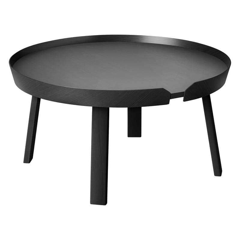 Mobilier - Tables basses - Table basse Around Large bois noir / Ø 72 x H 37,5 cm - Muuto - Noir - Frêne teinté