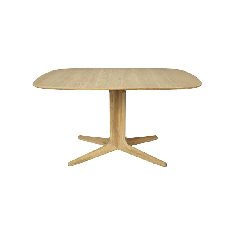 Mobilier - Tables - Table carrée Corto bois naturel / 150 x 150 cm - 8 personnes / Chêne - Ethnicraft - Chêne naturel huilé - Chêne massif huilé