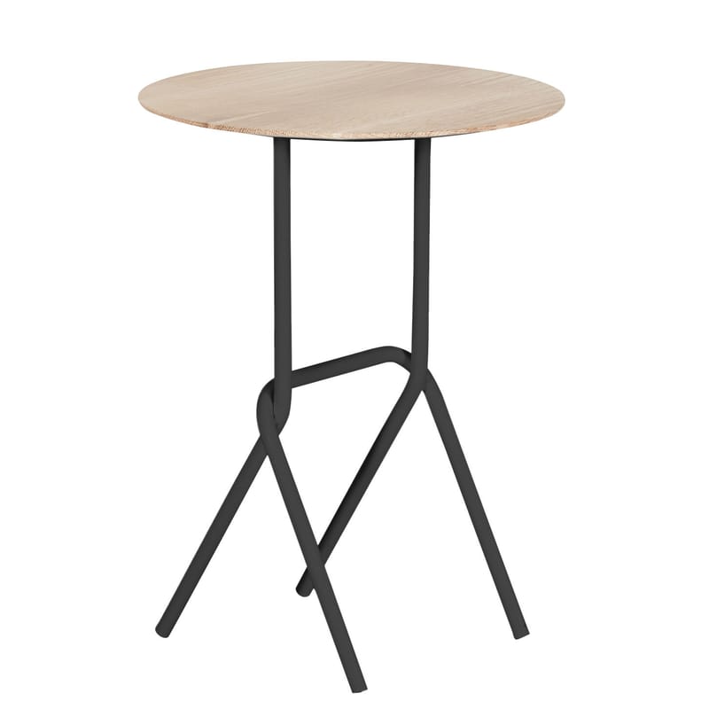 Mobilier - Tables basses - Table d\'appoint Désiré gris bois naturel / Guéridon - Hartô - Gris ardoise - Chêne, Métal