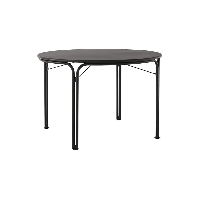Jardin - Tables de jardin - Table ronde Thorvald SC98 métal noir / Ø 115 cm - &tradition - Noir chaud - Acier