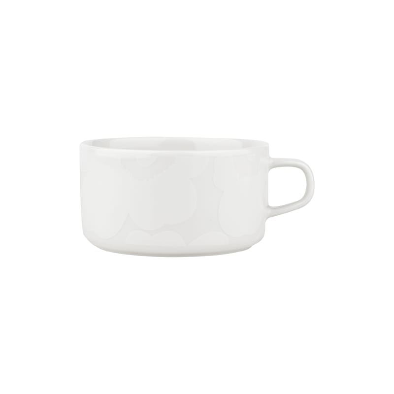 Table et cuisine - Tasses et mugs - Tasse à thé Unikko céramique blanc / 25 cl - Marimekko - Unikko / Blanc - Grès
