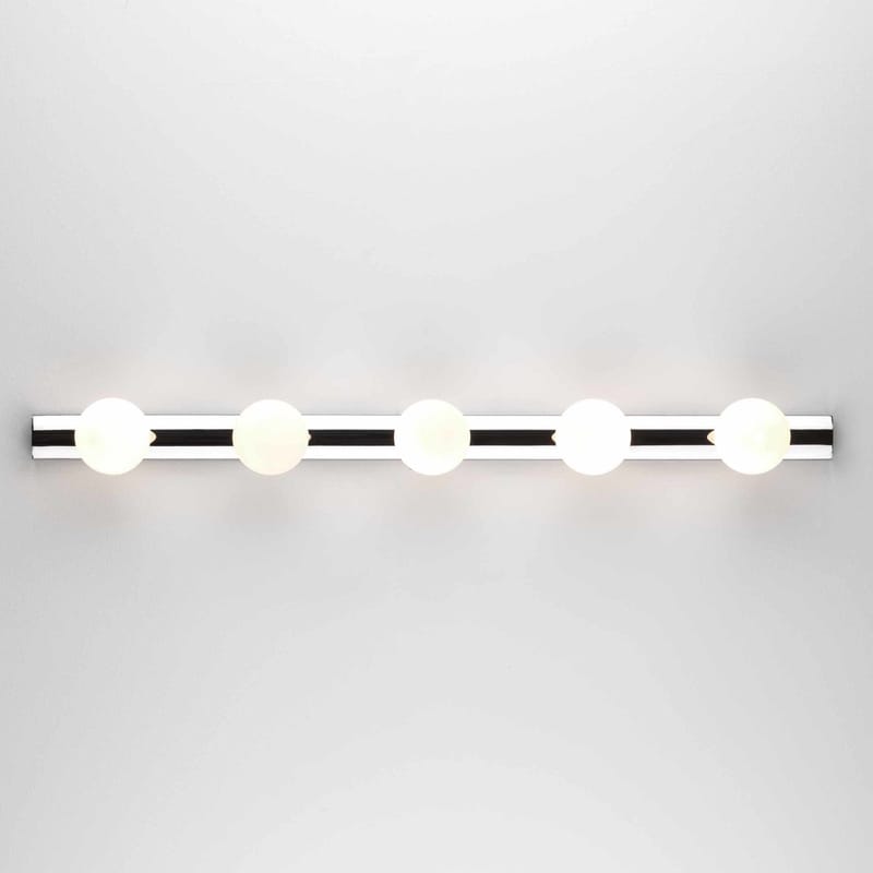 Luminaire - Appliques - Applique Cabaret Five verre blanc métal / L 70 cm - Astro Lighting - Chromé - Acier inoxydable chromé, Verre acidé