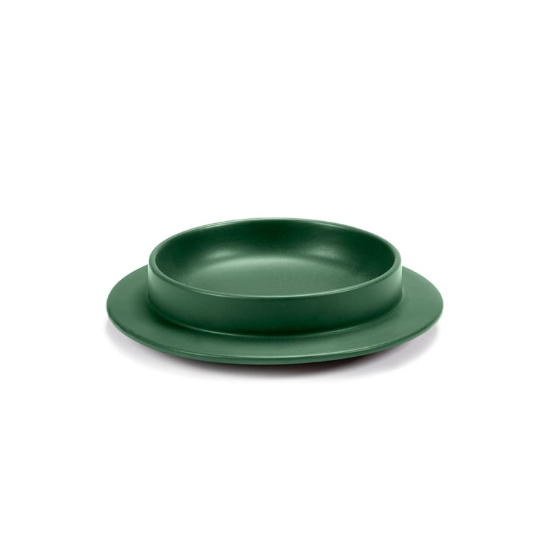 Table et cuisine - Assiettes - Assiette creuse Dishes to Dishes - Grès céramique vert / Low - Ø 20,5 x H 4,8 cm - valerie objects - Vert - Grès